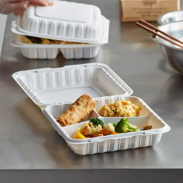 PP Hinged Container PP83 3-Comp 8"x8"x3