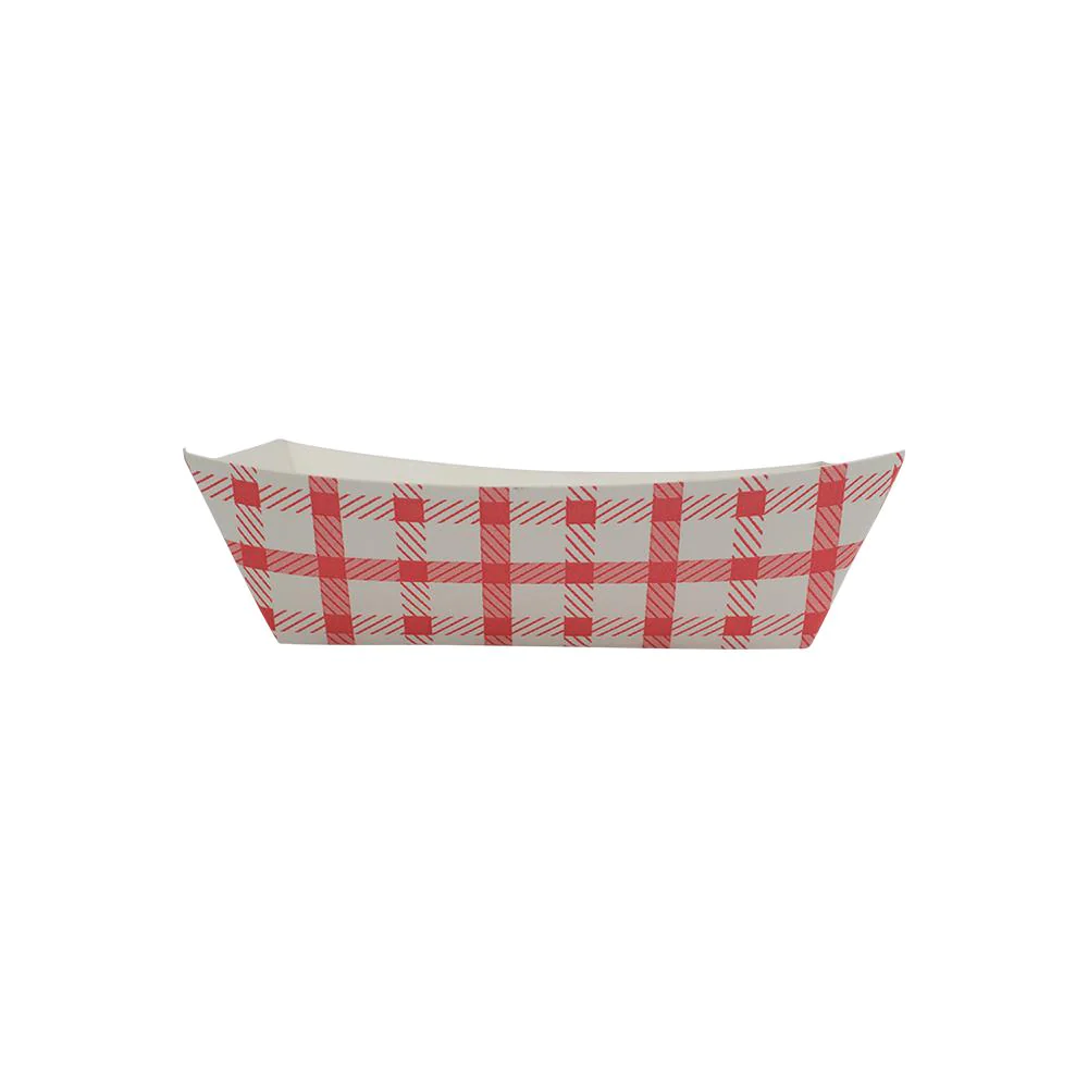 Red Check Food Trays 6 oz 1000pcs