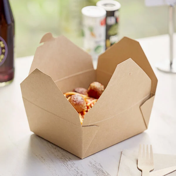 Import #1 Kraft Lunch Box Paper Take Out Container 450/Case