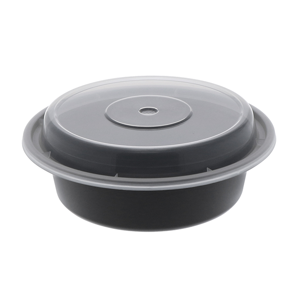 Import 16 oz Black Round Container